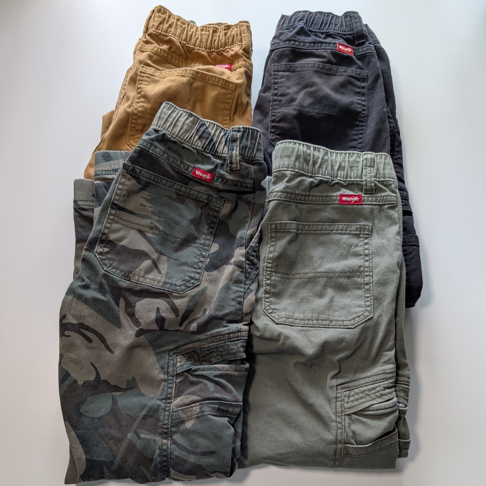 Wrangler Boys Gamer Cargo Pants 12 SLIM - Black, Tan, Green, Camouflage